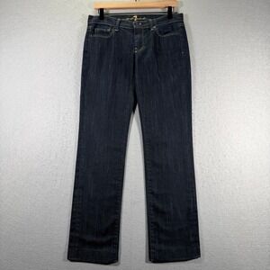 7 For All Mankind Straight Leg Dark Wash Denim Jeans Women's‎ Size 29 Indigo